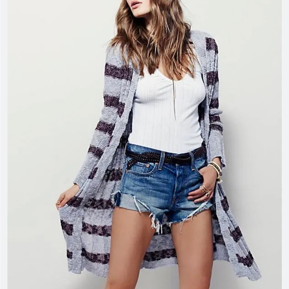 Free People Striped Cardigan